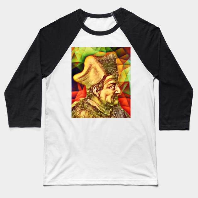 Lorenzo Valla Snow Portrait | Lorenzo Valla Artwork 15 Baseball T-Shirt by JustLit